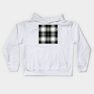 Blacl and White Buffalo Tartan Plaid Pattern Kids Hoodie